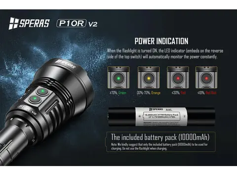 Speras P10Rv2 lykt i praktisk koffert 10.000lm / 574 meter kastelengde 