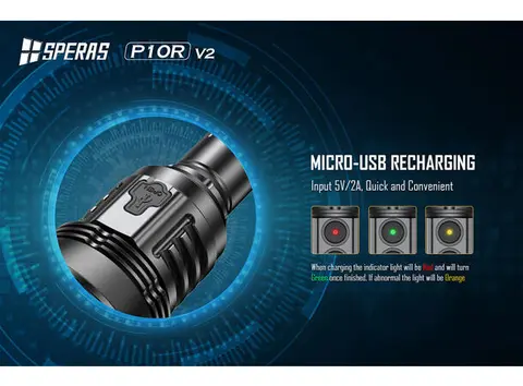 Speras P10Rv2 lykt i praktisk koffert 10.000lm / 574 meter kastelengde 