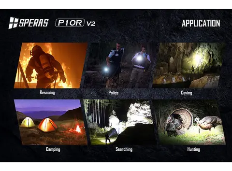 Speras P10Rv2 lykt i praktisk koffert 10.000lm / 574 meter kastelengde 