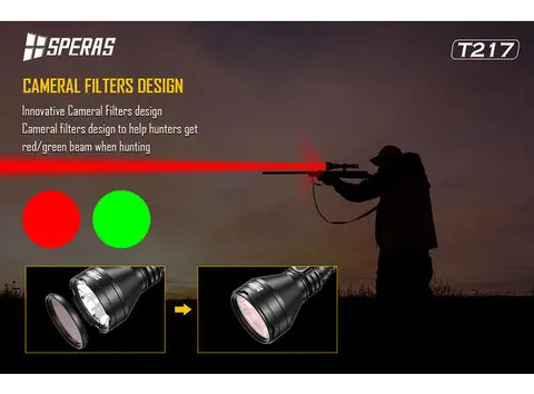 Speras T217 lommelykt i praktisk koffert 1400lm / 1400 meter kastelengde 