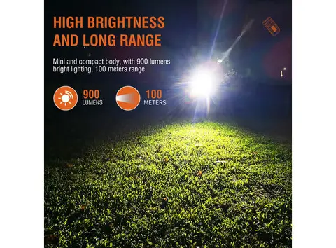 Speras V3 lommelykt/varsellys 900lm / 100 meter kastelengde 