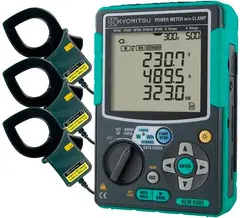 Kyoritsu 6305 – 3-faset nettanalysator med bluetooth 500A AC tenger DEMO