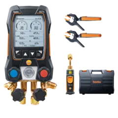 testo 557s digital servicemanifold med vakuum- og klemmetemperaturprober