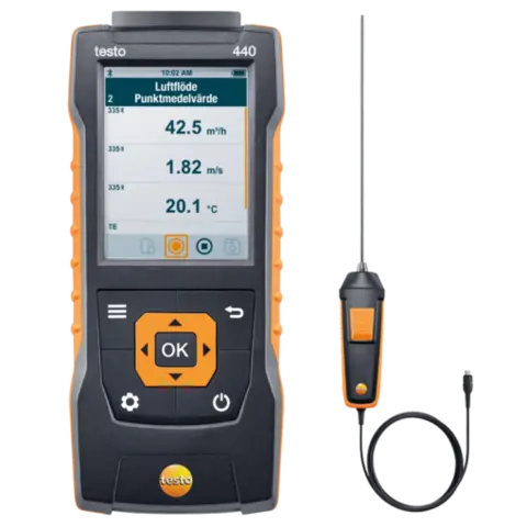 Testo 440 Høy presis innstikkføler ±0,05 °C 
